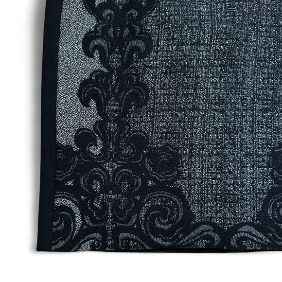 Diane Von Furstenberg Wool Blend Black Floral Lace Pencil Skirt Size 8 - Picture 4 of 9